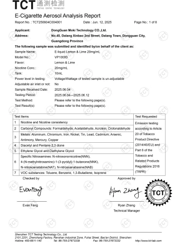 TPD TCT test report